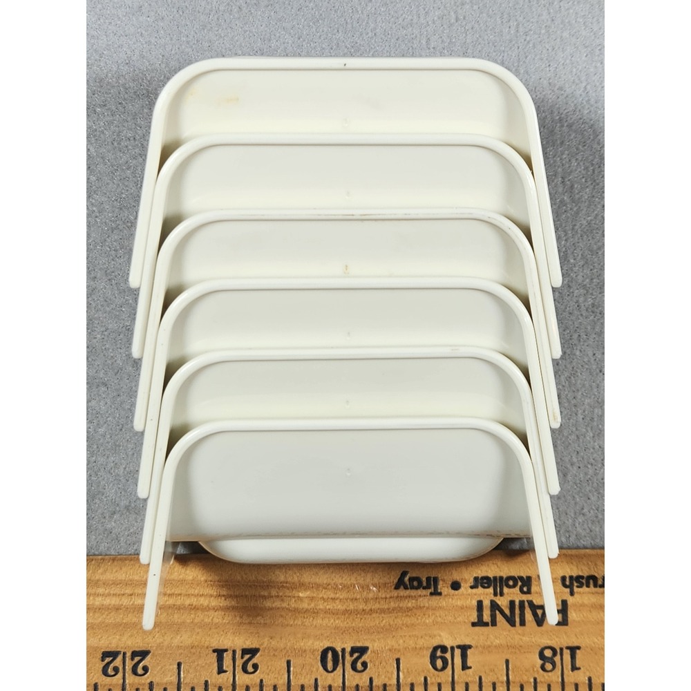 Vintage Tupperware Taco Holders Set of 6 Cream White 2201A USA Made